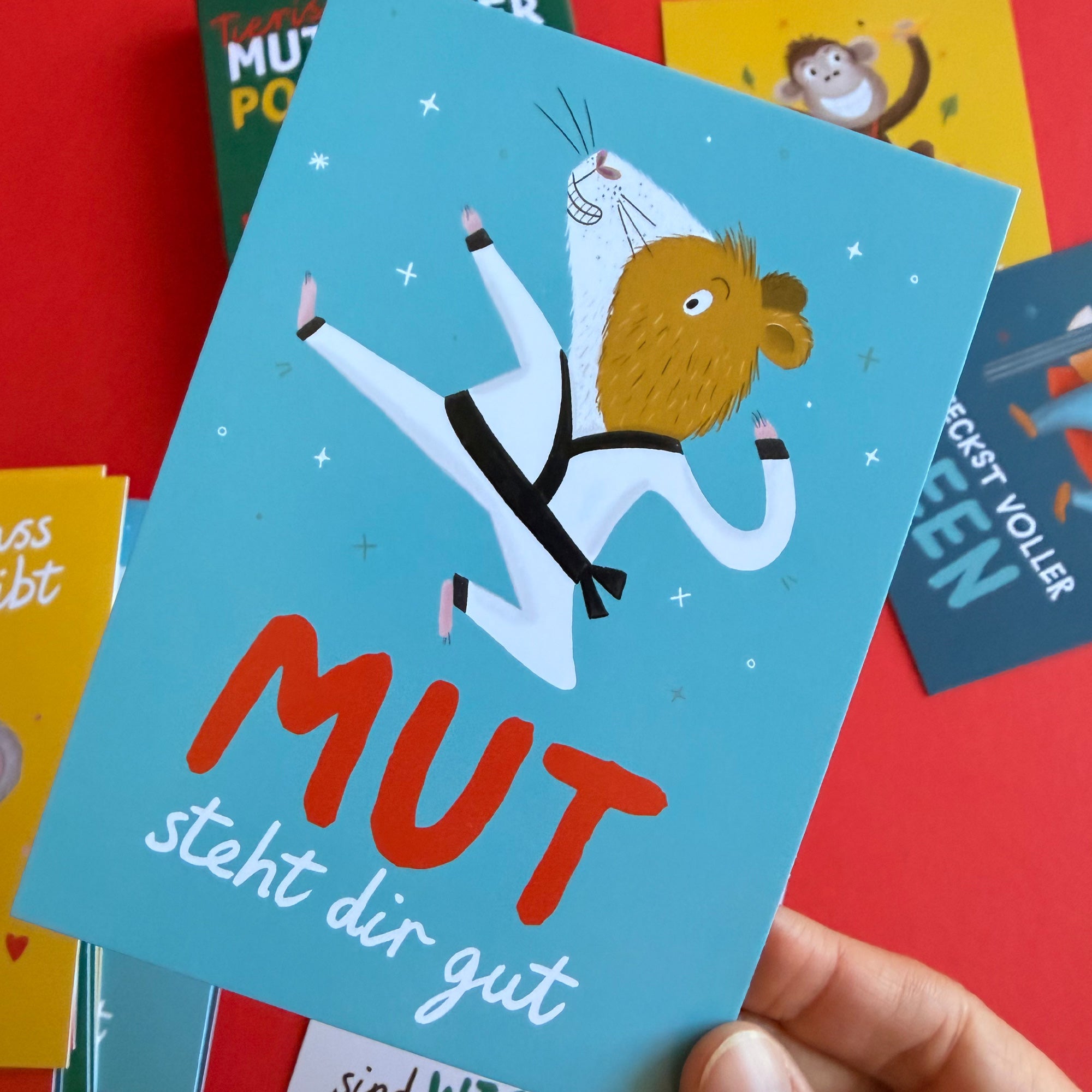 Tierische Mutmacher-Postkarten 2 | 30 Karten (15 Motive - jede Karte doppelt)