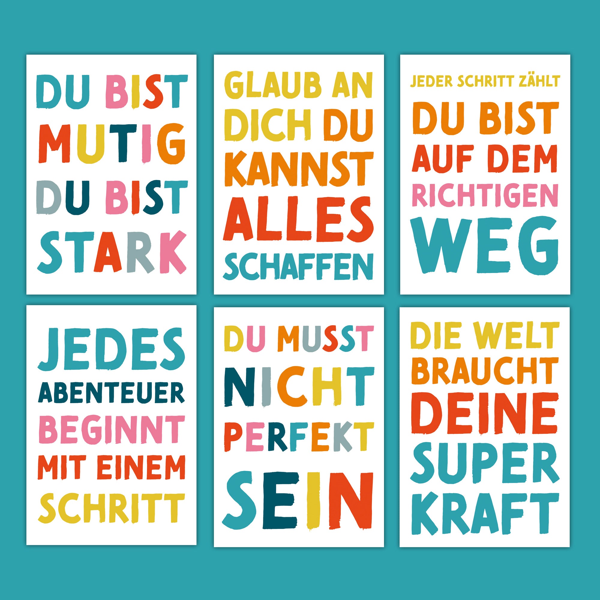 Mutmacher-Karten Weiß Digital Download – Vorschau 3, handgezeichnete Motivationskarten in Weiß