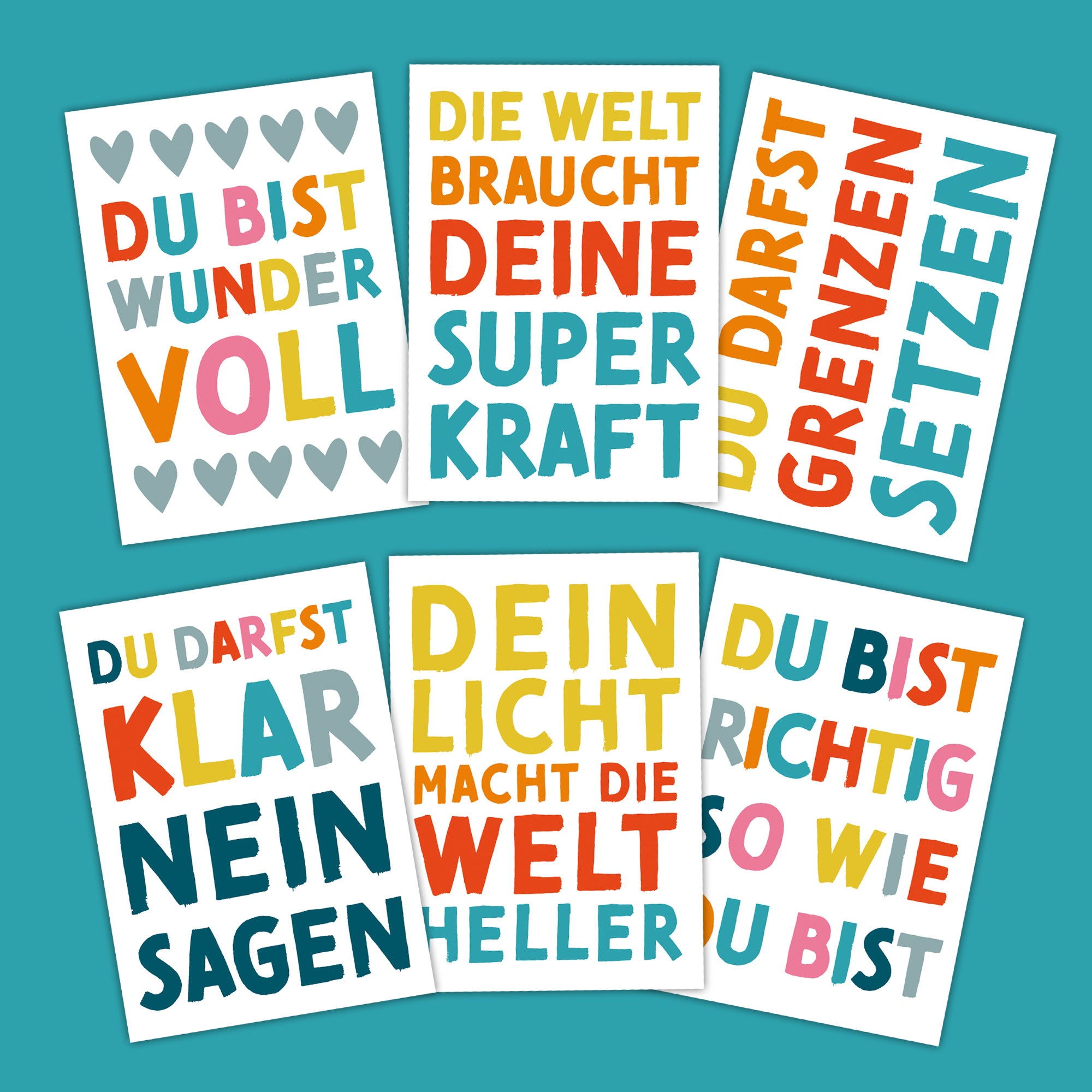 Mutmacher-Karten Weiß Digital Download – Vorschau 4, Motivationskarten in weißer Variante für Kinder