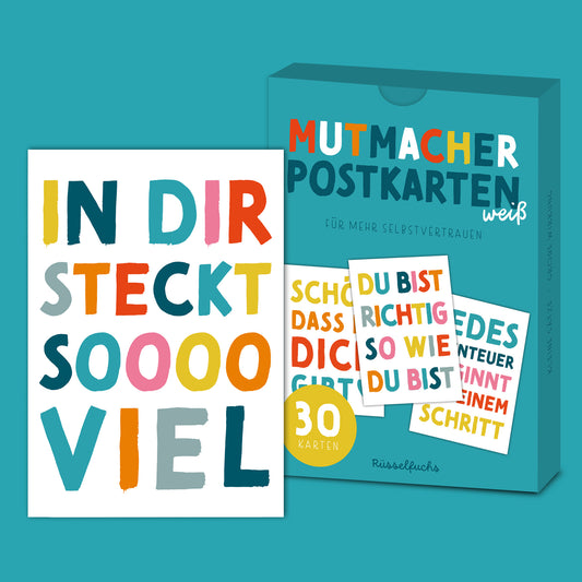 Mutmacher-Postkarten WEISS | 30er-Set