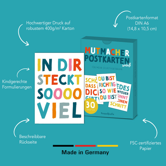 Mutmacher-Postkarten WEISS | 30er-Set