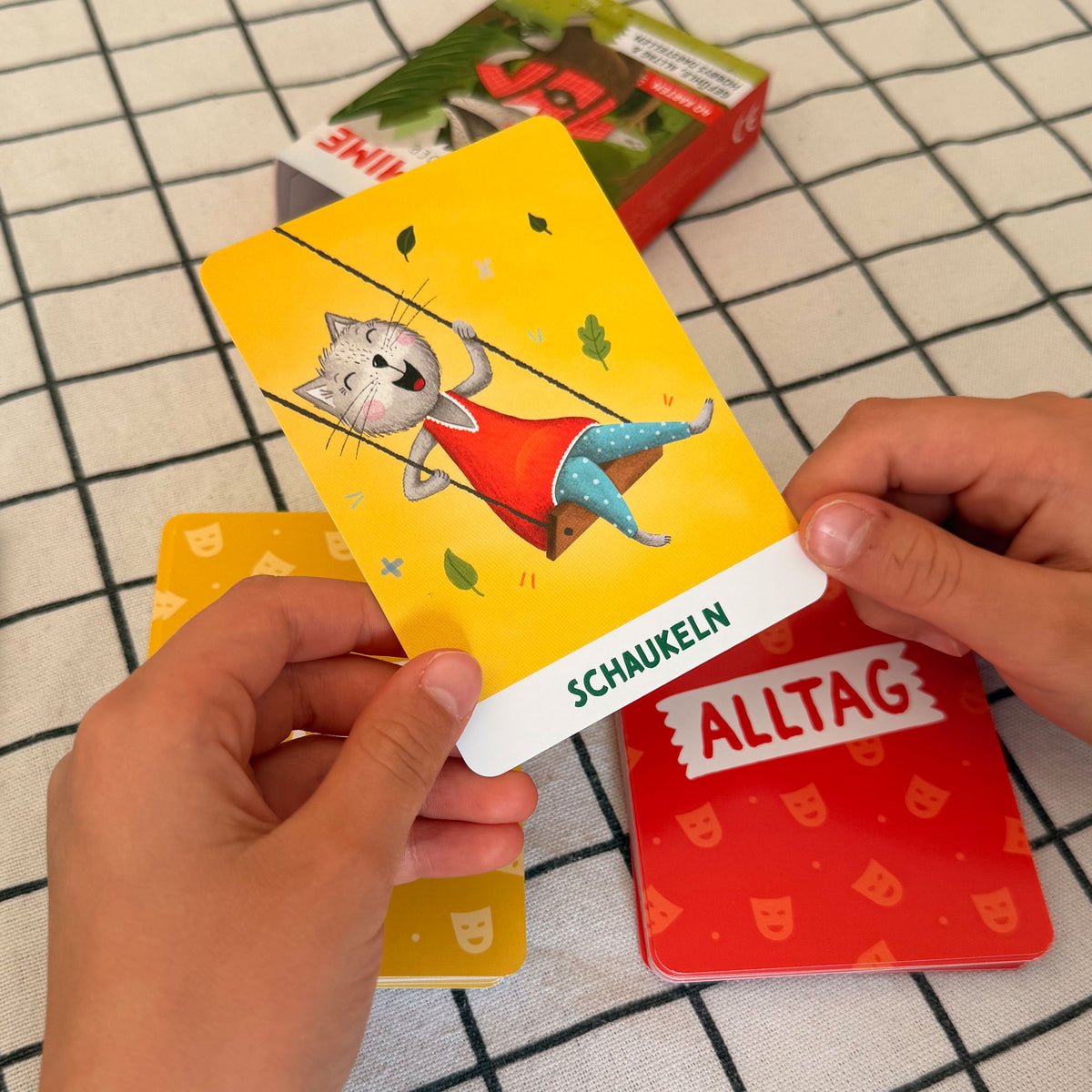 Pantomimekarten für Kinder – Kartenset von Rüsselfuchs Karte Schaukeln