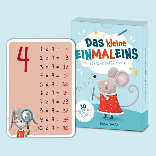 Einmaleinskarten mit Zahlenreihen 1-10 inkl. Lerntipps & Übungen