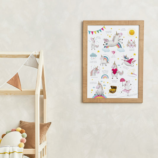 Affirmationsposter Einhorn PDF – Vorschau Posterformat A2