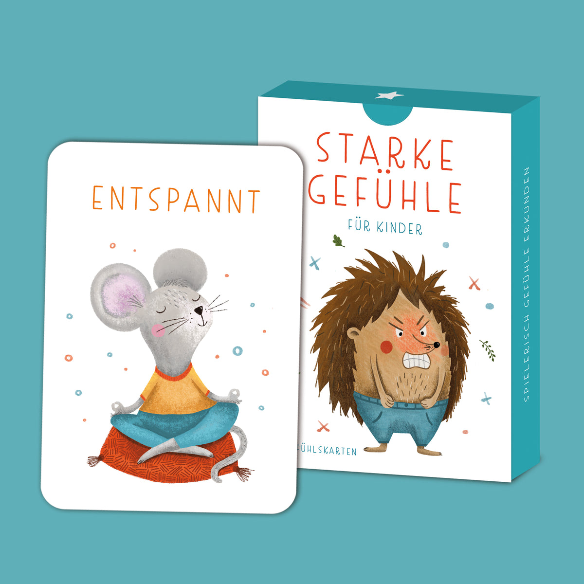 Gefühlskarten für Kinder – 40 Karten-Set mit Tier-Illustrationen in einer Faltschachtel
