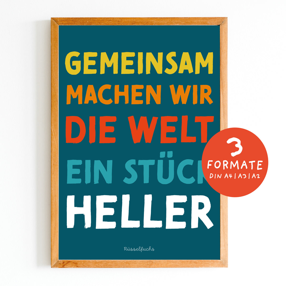 Poster "Gemeinsam machen wir die Welt ein Stück heller" – Mutmacher-Poster für Kinder | PDF Download