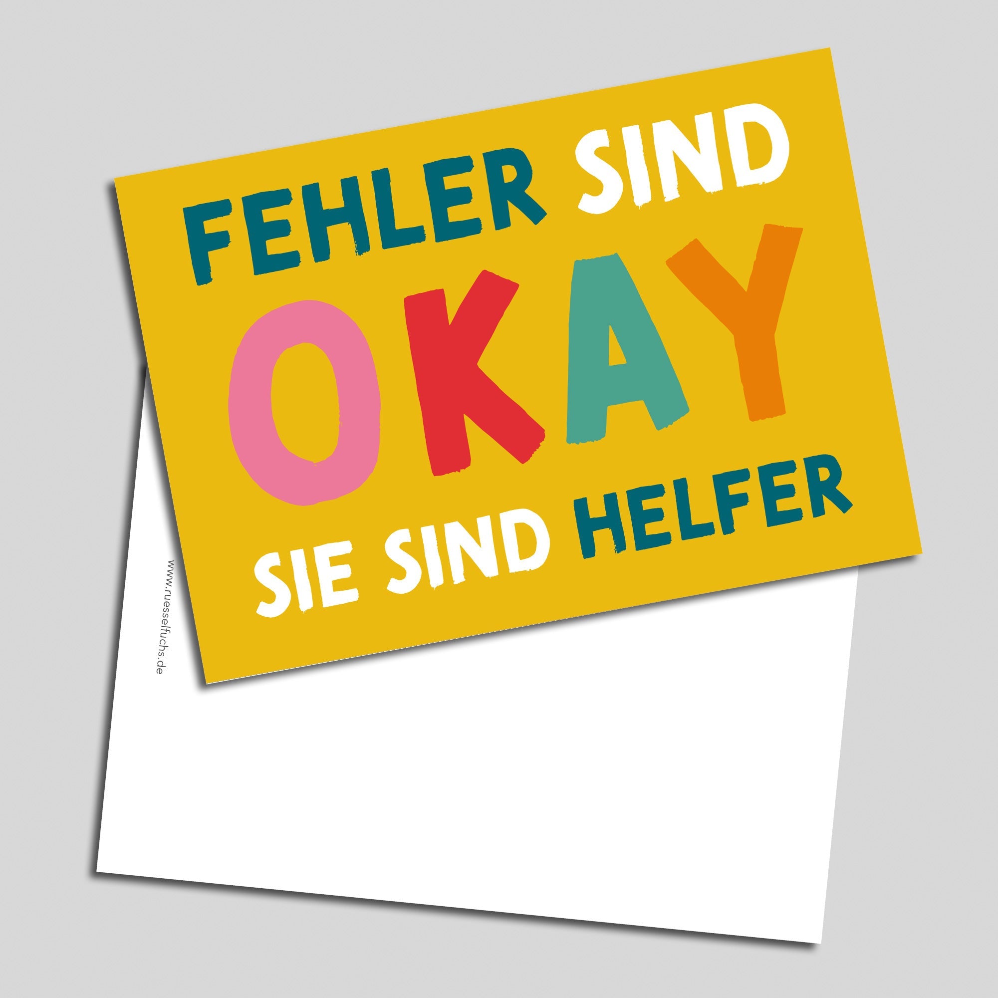 Mutmacher-Postkarte "Fehler sind okay, sie sind Helfer"
