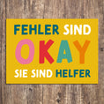 Bild in Galerie-Betrachter laden, Mutmacher-Postkarte "Fehler sind okay, sie sind Helfer"

