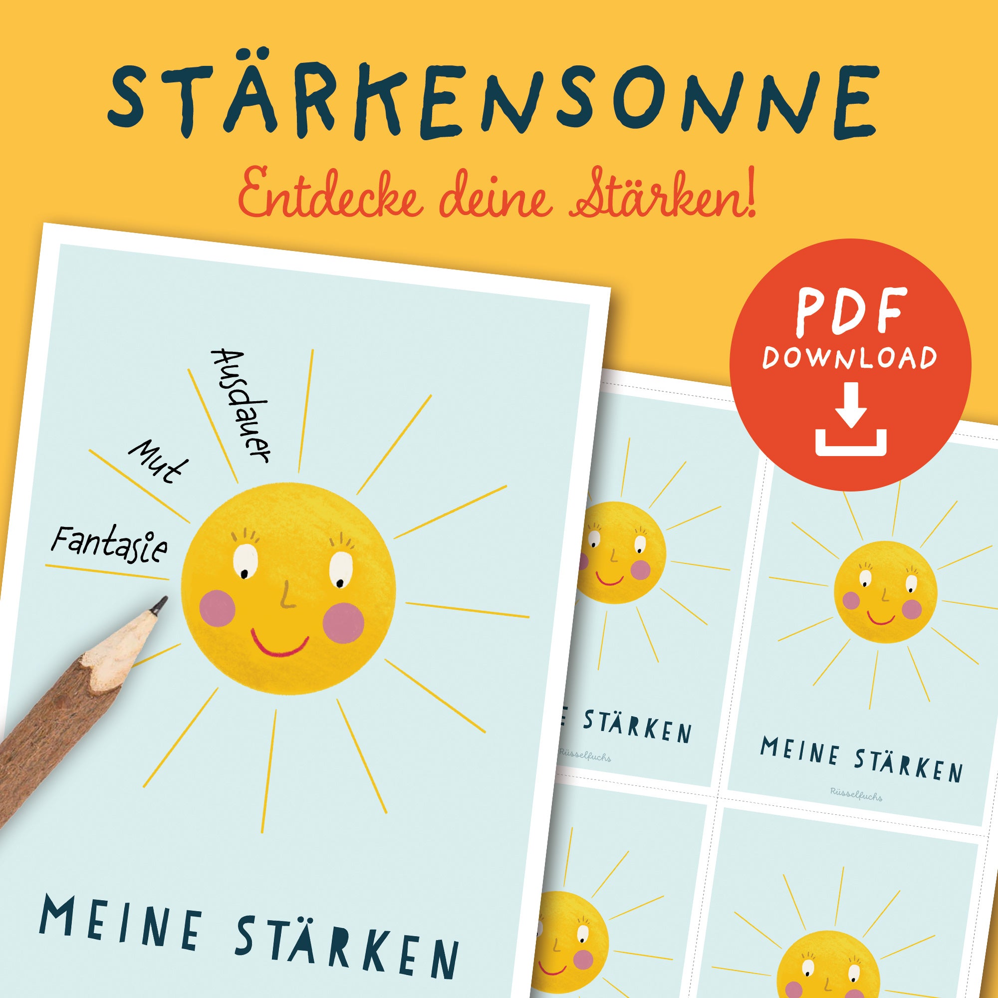 Stärkensonne „Meine Stärken“ – Arbeitsblatt | PDF Download
