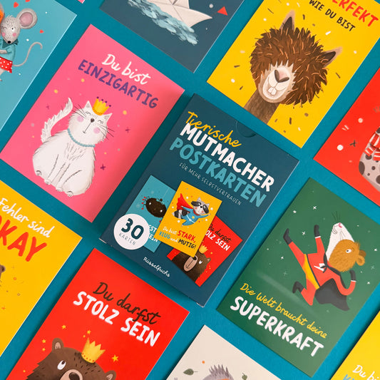 Tierische Mutmacher-Postkarten | 30er-Set