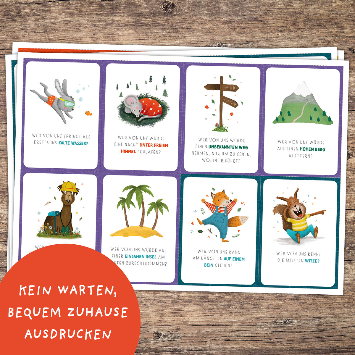 Wer von uns...? – Fragespiel für Kinder zum Ausdrucken | PDF Download