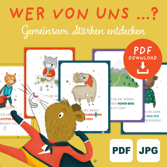 Wer von uns...? – Fragespiel für Kinder zum Ausdrucken | PDF Download