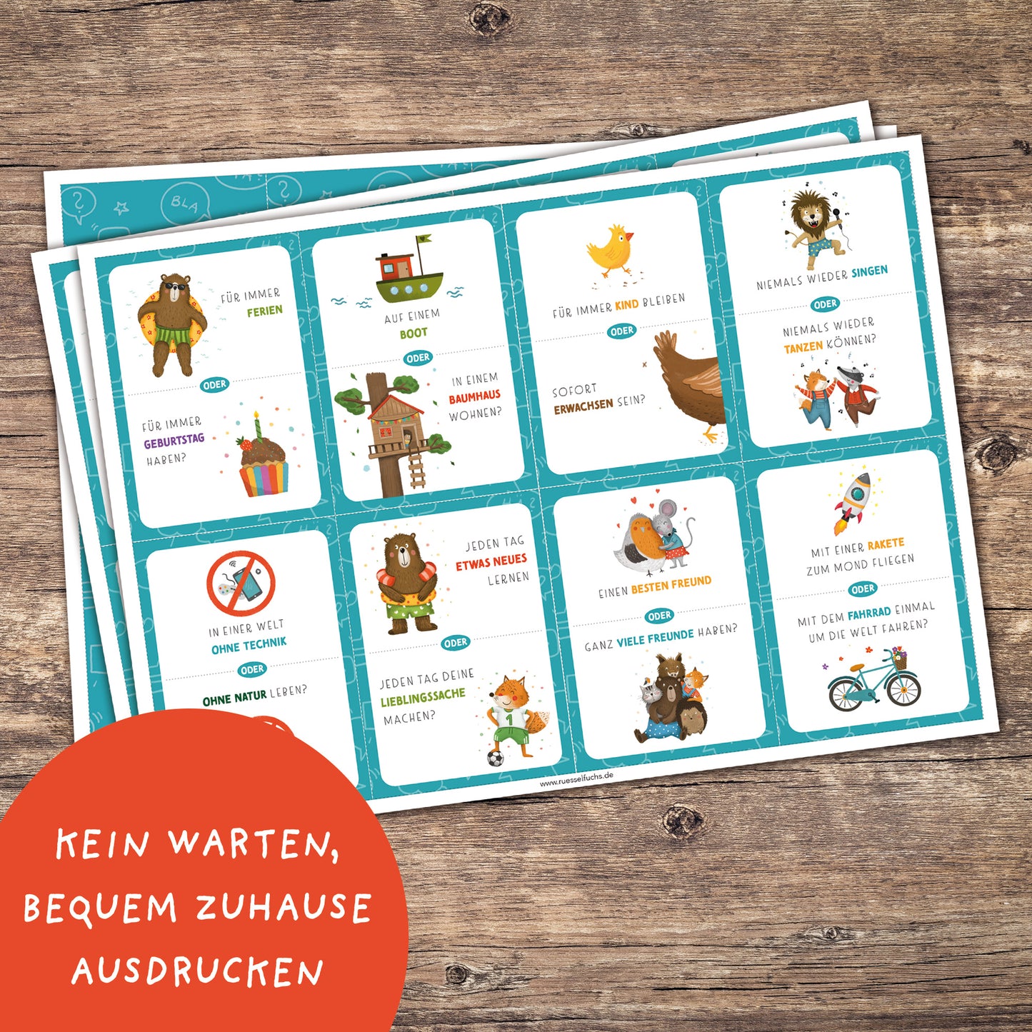 Würdest du lieber ...? Fragen zum Ausdrucken | PDF Download