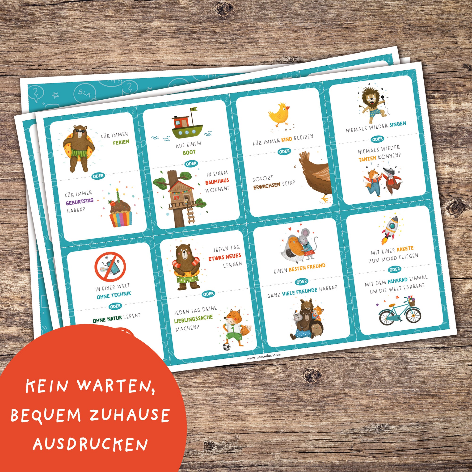Würdest du lieber …? – Kartenspiel für Kinder | PDF Download