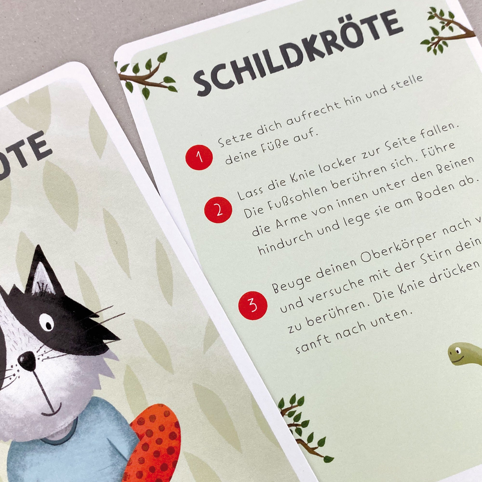 yoga karten kinder katzen